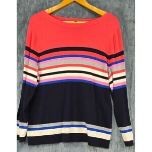 Talbots Women's Size 2XL Cashmere cotton blend Blue Pink Stripe Sweater Women